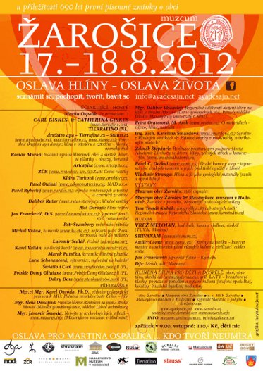 Žarošice 17. - 18.8.2012 - OSLAVA HLÍNY - OSLAVA ŽIVOTA